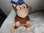 K & K PLUSH NWT MONKEY GEORGIE & GRACY SLUGGER USA HAT BAT BASEBALL 18"
