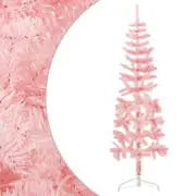 Slim Artificial Half Christmas Tree with Stand Pink 180 cm