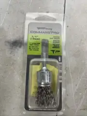 60001 Forney Industries Command PRO End Brush, Crimped, 3/4 in x .020 in x 1/4