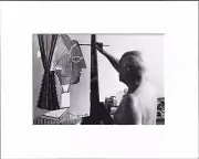 8X10" Matted Print Art Photo Picture Pablo Picasso in Studio: Painting Picture