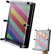 3D Pin Art,Large Size 6" x 8" Plastic Board- Unique Rainbow Design,Classic Desktop Novelty Sculpture Impression Needle Art