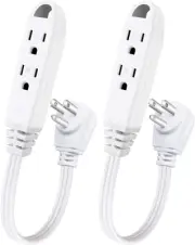 - 1 Feet 3 Outlet Extension Cord 2 Pack - Triple Wire Grounded Multi Outlet, ...