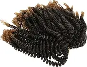 KAILIKETIY Coil Spring Wigs Woman Braiding Wavy Extensions Gradient Curly Burgundy Springy Crochet for Hair Black Faux Twist Wigs with Bangs Distressed Butterfly Locs High Temperature Wire
