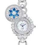 OGIVAL 瑞士愛其華 夢中花天然寶石珠寶錶 海洋藍 380-388DLW-深藍珠/28MM