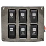 Rinker Boat Switch Panel | Carbon Fiber Silver Black