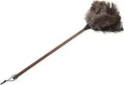 PEPLAYTAL 1Pc Long Handle Ostrich Duster for Home Cleaning Durable Household Brush for Dusting Cobwebs Blinds Furniture Electronics Convenient Storage with Hanging Present Option