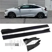 For Honda Civic 9TH 10TH Black Side Skirt Extension + Rear Lip Diffuser Splitter (for: Honda Civic)