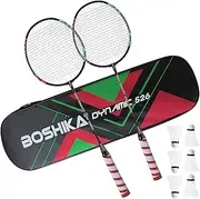 Badminton Racquet Durable Badminton Racket Set for Adults with 6 Shuttlecocks and 1 Carrying Bag Blue