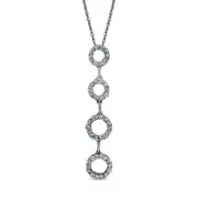 0.5 CT. T.W. Natural Diamond Circles Drop Pendant in 14K White Gold