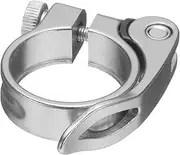 uxcell Bike Seat Post Clamp 34.9mm Bicycle Clamp Aluminum Alloy Bike Quick Release Seat Post Collar for Diameter 30.4 to 31.6mm Bicycle Mountain Bike Road Bike Seat Post Tube, Silver