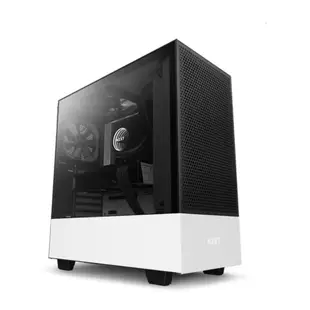 NZXT 恩傑 H510 Flow 玻璃透側機殼-白 (ATX鋼化玻璃網孔面板可快拆TypeC內建風扇前1後1)廠商直送