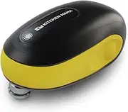 Kitchen Mama One-to-Go Electric Can Opener with Auto Shut-Off: Open Cans with Only One Push of A Button - Ergonomic & Safety, Smooth Edge, Handy with Lid Lift, Battery Operated (Yellow)