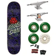 Santa Cruz Premium Skateboard with Indy Trucks, Spitfire Wheels 8.0" Rosette Ri