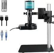 Digital Microscope with Metal Base, 4K 48MP HD Quality Industrial Microscope USB/HDMI Interface with 150X