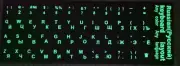 Glowing Keyboard Sticker: A Fresh Look for Your Keys! Russian Black Background