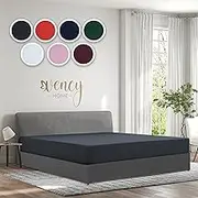 Vency Jersey Fitted Sheet 180 x 200 cm Anthracite - Fitted Sheet 100% Cotton, Flat Sheet 180 x 200 cm Mattress Height up to 25 cm Anthracite