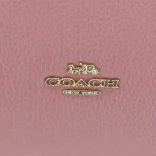 【COACH】MAY玫瑰粉X紅皮革大款托特包