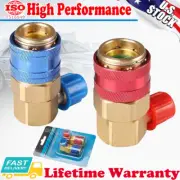 2Pack Low High Quick Connector Adapter Coupler Auto A/C Manifold Gauge HVAC 1/4"