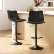 2 x Bar Stools Gas Lift- Black