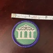 Retired Girl Scouts Junior Badge Patch~2000-2011~Architecture Purple Border
