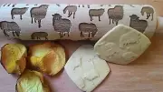 Rolling Pin Wooden Laser Cut Stylish Sheeps, Rams Pattern Embossing