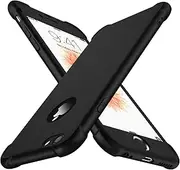 ORETECH Compatible with iPhone 6/6s Case with 2 x Tempered Glass Screen Protector, 360° Shockproof, Heavy Duty Protection, Slim Fit, Black