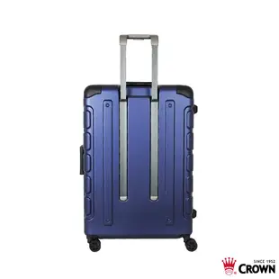 【CROWN 皇冠】新版 日本同步款 獨特箱面手把 27吋 行李箱 悍馬箱- 藍色