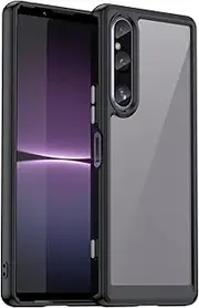 [Afikyutu] Mobile Phone Case Compatible with Sony Xperia 1 V Case, Thin Case Premium Carbon Fibre Material Design Silicone Flexible Shockproof Protective Case