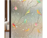 Window Privacy Film Stained Glass Window Film Non-Adhesive Static Cling Glass Film Decorative Frosted Glass Window Film Window Heat Blocker Heat