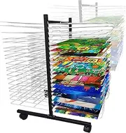 Classroom Art Drying Rack,Movable Metal Oil Painting Board Easel,50-Layer Drying Rack,Paper Work Drying and Display Storage Rack