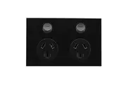 Clipsal Saturn ZEN Double Powerpoint Black | Z4025-ZB