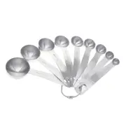 9 Pcs/Set Measuring Spoons Stainless Steel Spice Jars with Labels