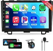 8 CORE 6G+128G Car Radio Stereo for Honda CRV 2007-2011 with Wireless CarPlay Android Auto, 9 Inch 1280 * 720P IPS Touch Screen Android 13 GPS WiFi Bluetooth 32-Band DSP SWC HD Backup Camera