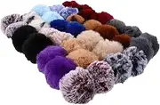 Ipetboom 36Pcs Faux Rabbit Fur Pom Pom Balls Fluffy DIY Decorations for Hats Shoes Bags and Keychains Soft and Comfortable Texture for Adults