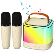 Portable Kids Karaoke Machine with 2 Wireless Microphone Mini Bluetooth Speaker