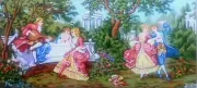 Needlepoint tapestry painted canvas 11.394 - Flirt (24"x48") GobelinL