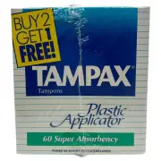Tampax Super Tampons Buy2Get1 Value Pack Vintage NOS Movie Prop 1995