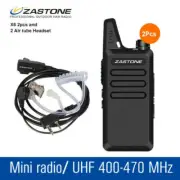 2pcs Zastone ZT-X6 Two Way Radio UHF 400-470MHz Portable Walkie Talkie Earpiece