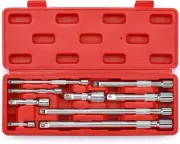 9-Piece Extension Bar Set, 1/4", 3/8" and 1/2" Drive Socket Extension Bar, CR-V,