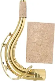 HAKIDZEL Tenor Saxophone Bend Neck Set with Cork Sheet Durable Brass Material Replacement for Saxophone Neck Saxophonists