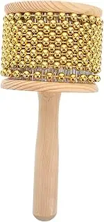 BESPORTBLE Wooden Handle Cabasa Percussion Instrument: African Rhythm Shaker With Metal Beads - Musical Latin Instrument For Jazz And World Music Performances