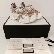 GUCCI Women's 'White' Flashtrek Sneakers w/ Crystals - EU36/US6