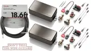 EMG 81 + 85 BRUSHED CHROME HUMBUCKER SET SHORT SHAFT POTS & WIRING (FENDER 18FT)