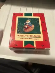 1986 Hallmark Walnut Shell Rider Elf Christmas Ornament NIB
