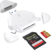 SD Card Reader,3in1 Memory Card Reader for iPhone/iPad,USB C and USB A Devices