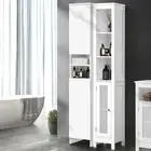 Oikiture Bathroom Cabinet Storage Laundry Tall Slim Toilet Floor Cupboard