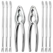 Lobster Shell Cracker Forks Set Seafood Crab Legs Forks Crackers Tool 8 Pc