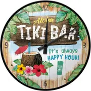 Tiki Bar Old School Retro Wall Clock Man Cave
