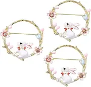 [TENDYCOCO] Rabbit Brooch Vintage Brooch Retro Decor Easter Brooches for Clothes Enamel Animal Pin Kawaii Bunny Pin Year Rabbit Jewelry Cute Accessories Decorative Brooches Metal