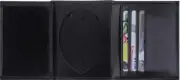 Black Leather Tri Fold Badge ID Credit Card Holder Wallet
